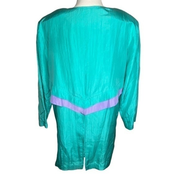 Stewart Sport Outfit Set Aqua and Lavender Silk 4 Piece Size XS Vintage 80s - Picture 4 of 15